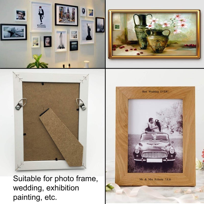 EesTeck 100 Pack Small D-Ring Steel Picture Hangers with Screws Picture Frames Picture Hang Solutions, for Hanging Clock Paintings Artwork Picture Frame Hook Photos - Image 5